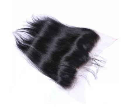 Black wavy hair extension or lace frontal closure on white background